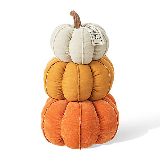 Glitzhome 13H Fall Stacked Fabric Pumpkin