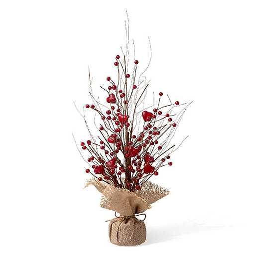 Glitzhome 18"H Valentine's Berry Heart Table Tree