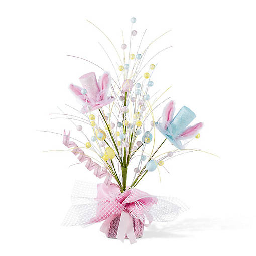 Glitzhome 21"H Easter Glitter Egg &amp; Top Hat Table Tree