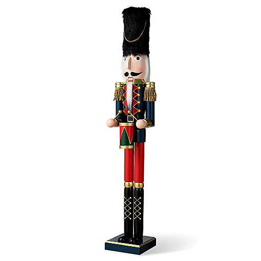 Glitzhome 36"H Wooden Christmas Drummer Nutcracker