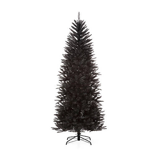 Glitzhome 7.5ft Black Pencil Tinsel Artificial  Christmas Tree
