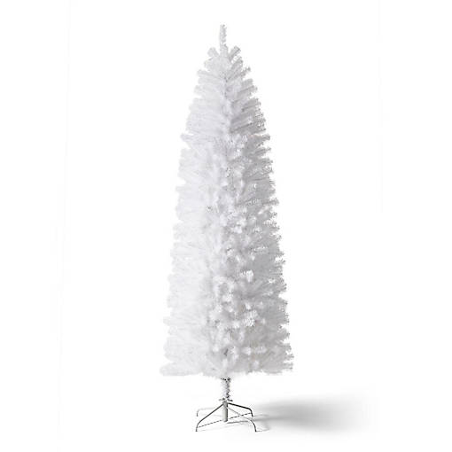 Glitzhome 7.5ft White Pencil Tinsel Artificial Christmas Tree