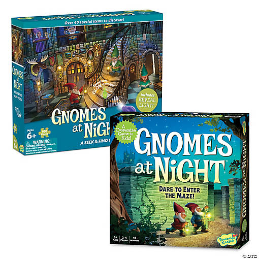 Gnomes at Night Puzzle &amp; Game: Set of 2