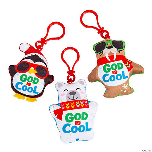 God is Cool Backpack Clip Keychains - 12 Pc.
