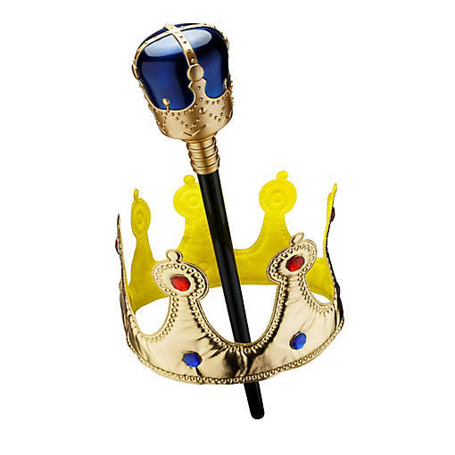 Gold Crown and Scepter Set - Blue