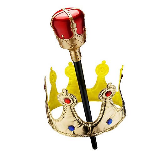 Gold Crown and Scepter Set - Red