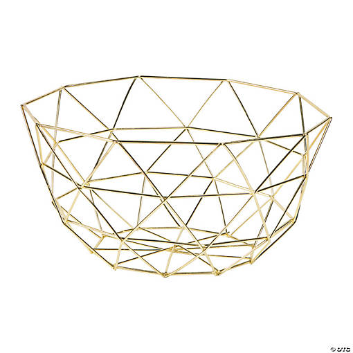 Gold Geometric Wireframe Basket