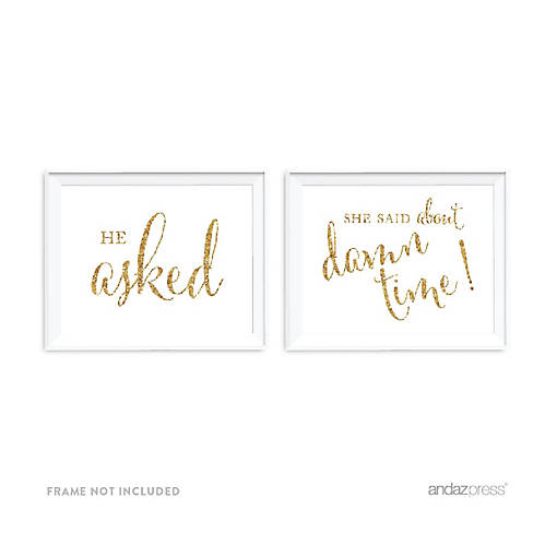 Gold Glitter About Damn Time Sign