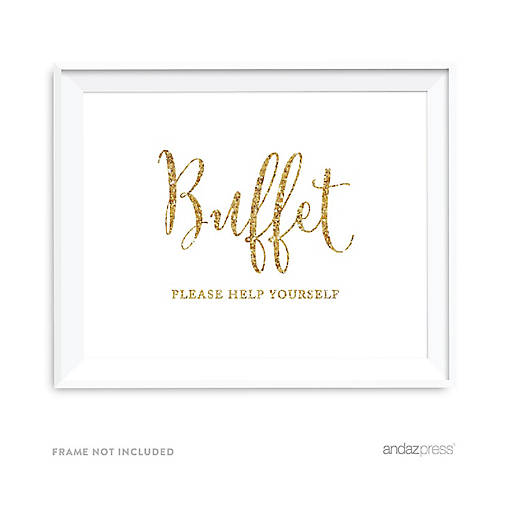 Gold Glitter Buffet Help Yourself 8.5x11