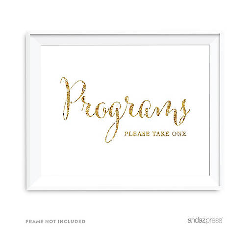 Gold Glitter Programs Take One 8.5x11IN