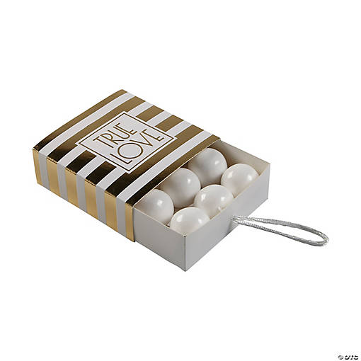 Gold Striped Pull Favor Boxes - 24 Pc.