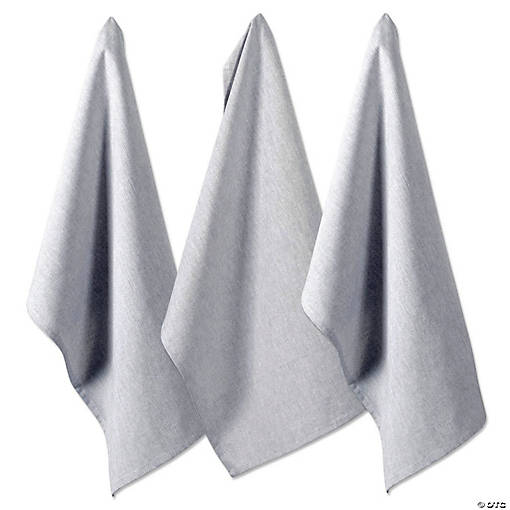 Gray Solid Chambray Dishtowel (Set Of 3)