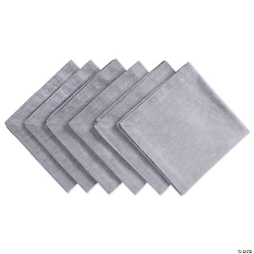 Gray Solid Chambray Napkin (Set Of 6)