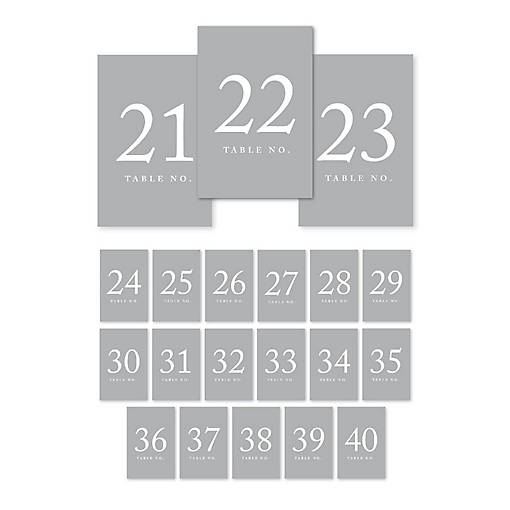 Gray Table Numbers 21 40 4x6