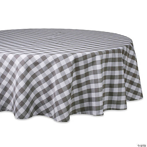 Gray-White Checkers Tablecloth 70 Round