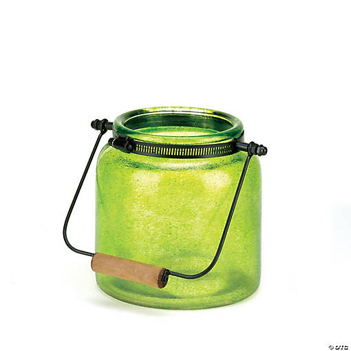 Green Jar Candle Lantern 7.75&amp;#8221;