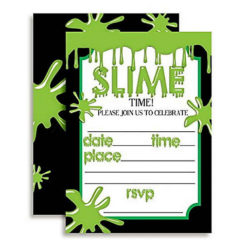 Green Slime Invitations 40pc. by AmandaCreation