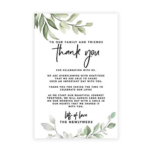 Greenery Wedding TY Card 4x6IN 56PC
