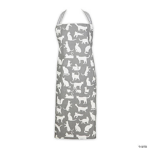 Grey Cat Print Chef Apron
