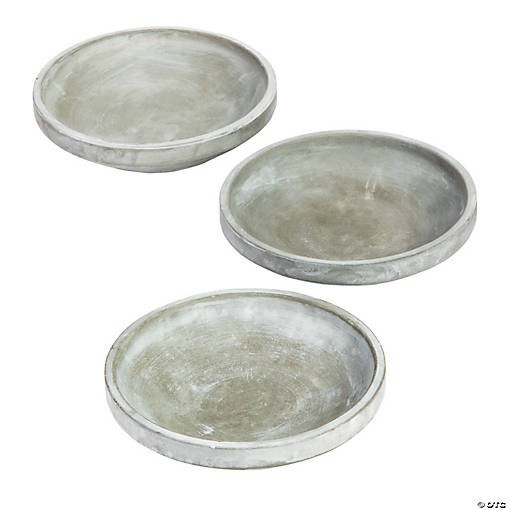 Grey Ceramic Centerpiece Trays - 3 Pc.