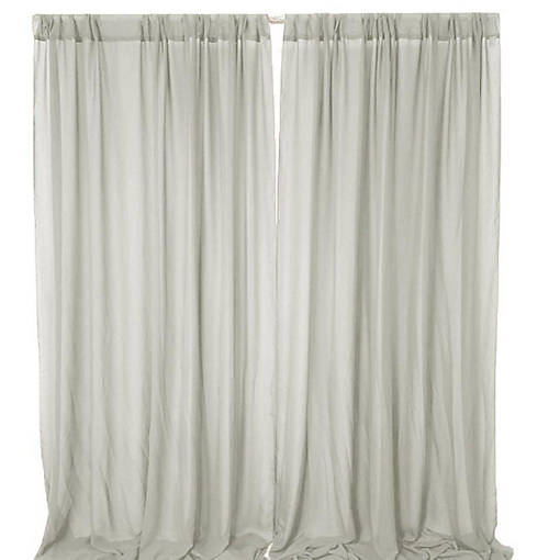 Grey Chiffon Backdrop Curtains