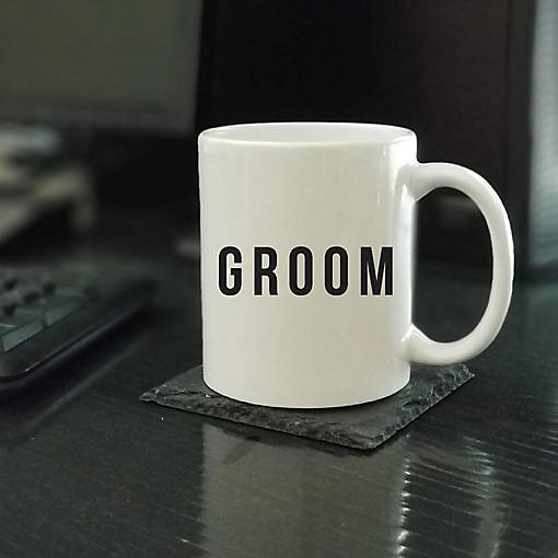 Groom Black Calligraphy Ceramic Mug