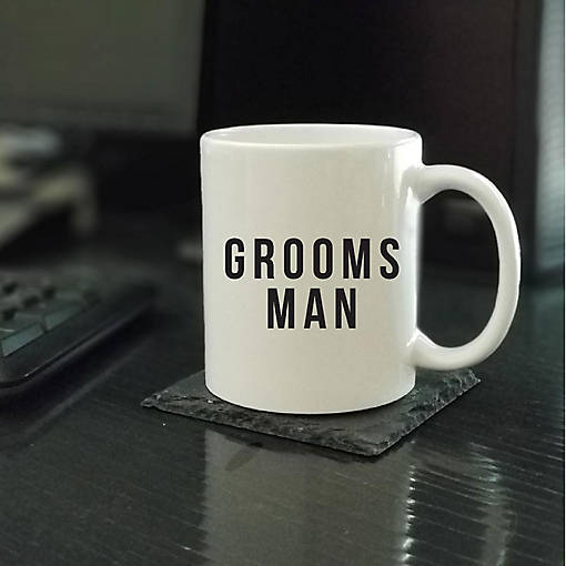 Groomsman Black Calligraphy Ceramic Mug