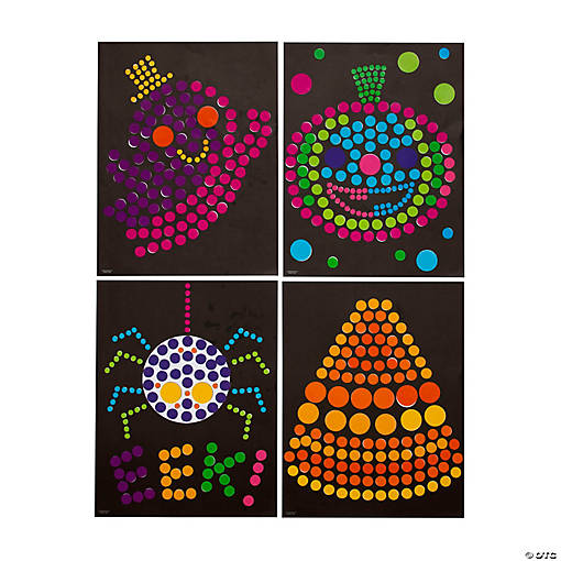 Halloween Dot Sticker Art Sheets - 12 Pc.