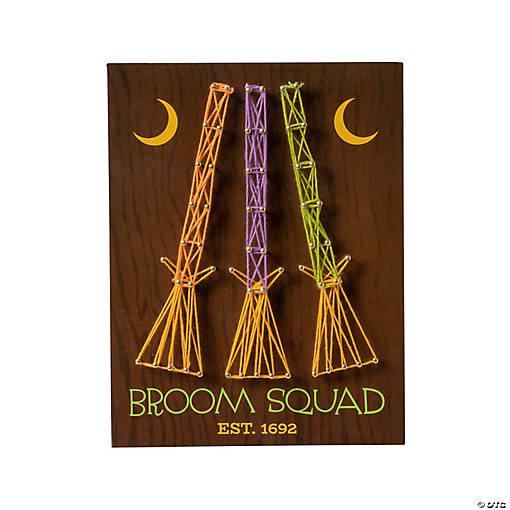 Halloween Witch&amp;#8217;s Broom String Art Sign