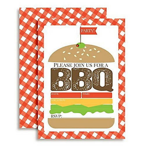 Hamburger BBQ Invitations 40pc. by AmandaCreation