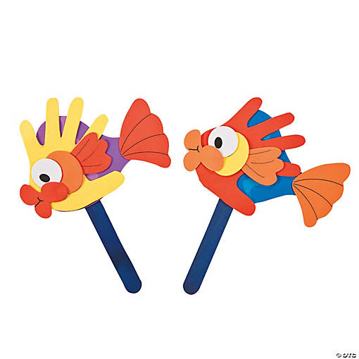 Handprint Fish Puppet Craft Kit - Makes 12