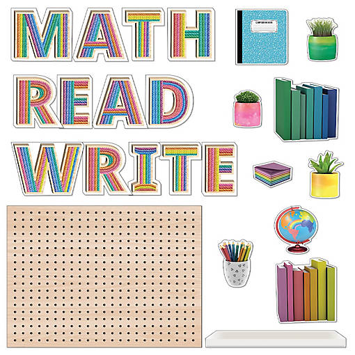 Happily Ever Elementary Creatively Inspired Subject Pegboards Bulletin Board Set