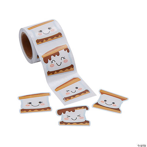 Happy S'more Sticker Roll - 100 Pc.