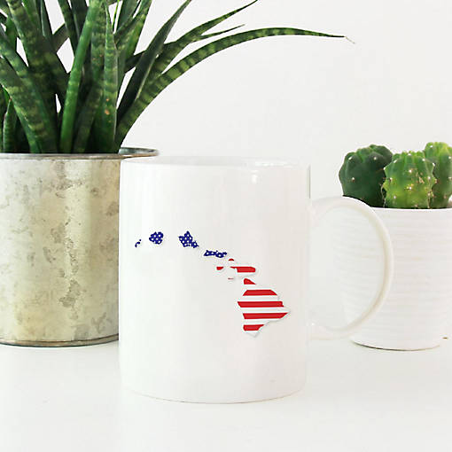 Hawaii US Flag Ceramic Mug