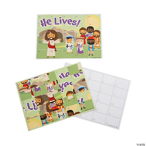 He Lives Easter Sticker Puzzles - 12 Pc.