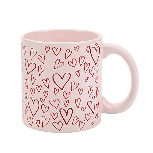 Hearts Pink 16 Oz Ceramic Mug