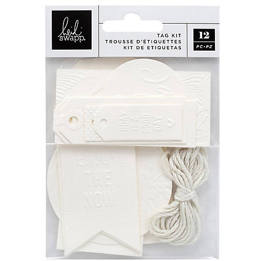 Heidi Swapp Art Walk Embossed Tag Kit 12/Pkg-White