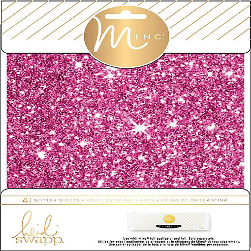 Heidi Swapp Minc Glitter Sheets 6"X8" 4/Pkg-Pink