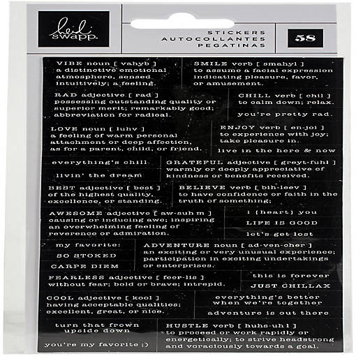 Heidi Swapp Old School Definition Stickers 58/Pkg