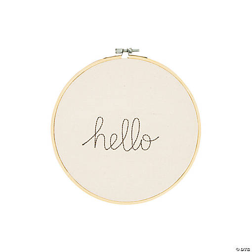 Hello Embroidery Hoop