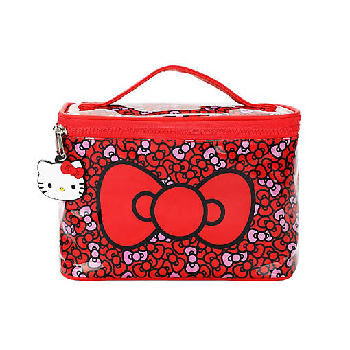 Hello Kitty Bows Clear Plastic Printed Cosmetic Case