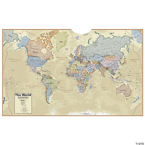 Hemispheres Boardroom Series World Laminated Map