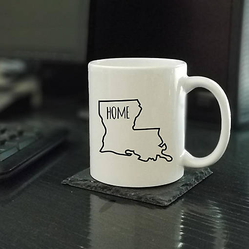 Home Louisiana Text Ceramic Mug