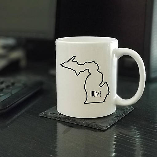 Home Michigan Text Ceramic Mug