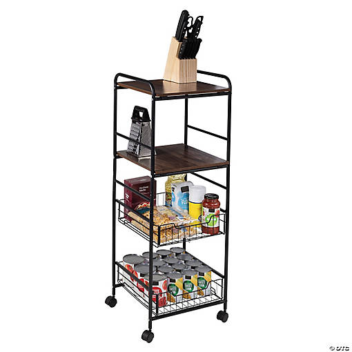 Honey-Can-Do 4-Tier Kitchen Cart w/Pull-Out Baskets
