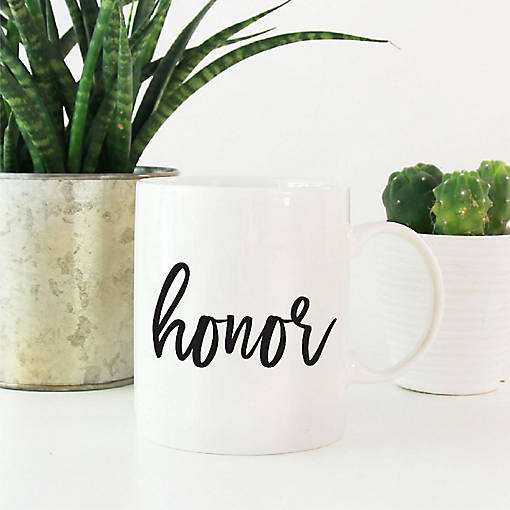 Honor Black Calligraphy Ceramic Mug