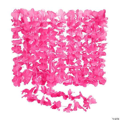 Hot Pink Plastic Leis - 12 Pc.