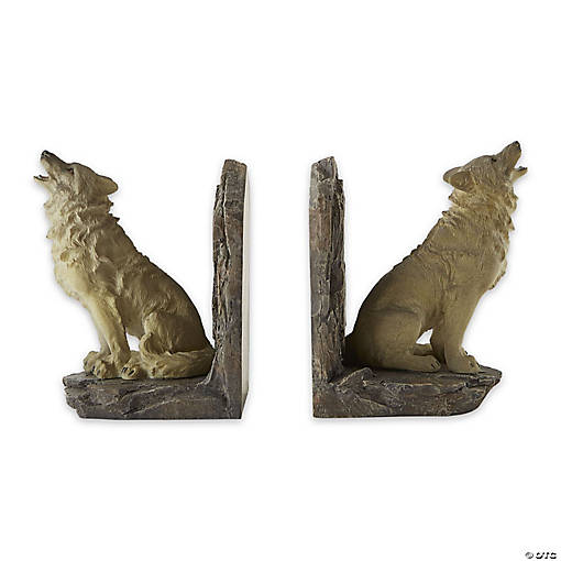 Howling Wolf Bookends 3.5X4X5.5"