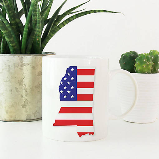 Illinois US Flag Ceramic Mug