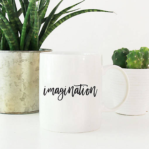 Imagination Black Calligraphy Mug